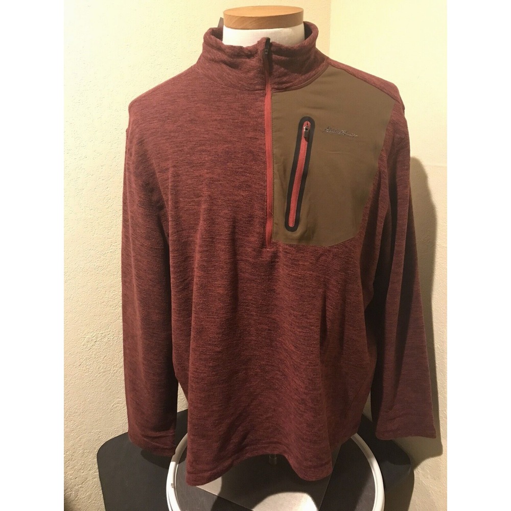 Eddie Bauer Mens Jacket Pullover 1/4 Zippered Cloud Performance XL Red NEW